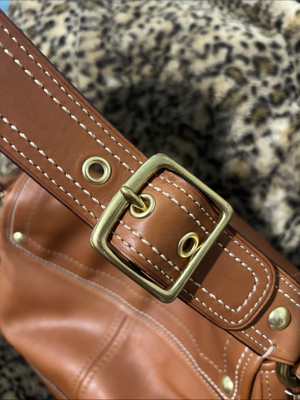 COACH Tan Leather Flap Shoulder Bag - Picture 8 of 15